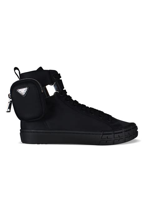 green and black prada sneakers|high top black prada sneakers.